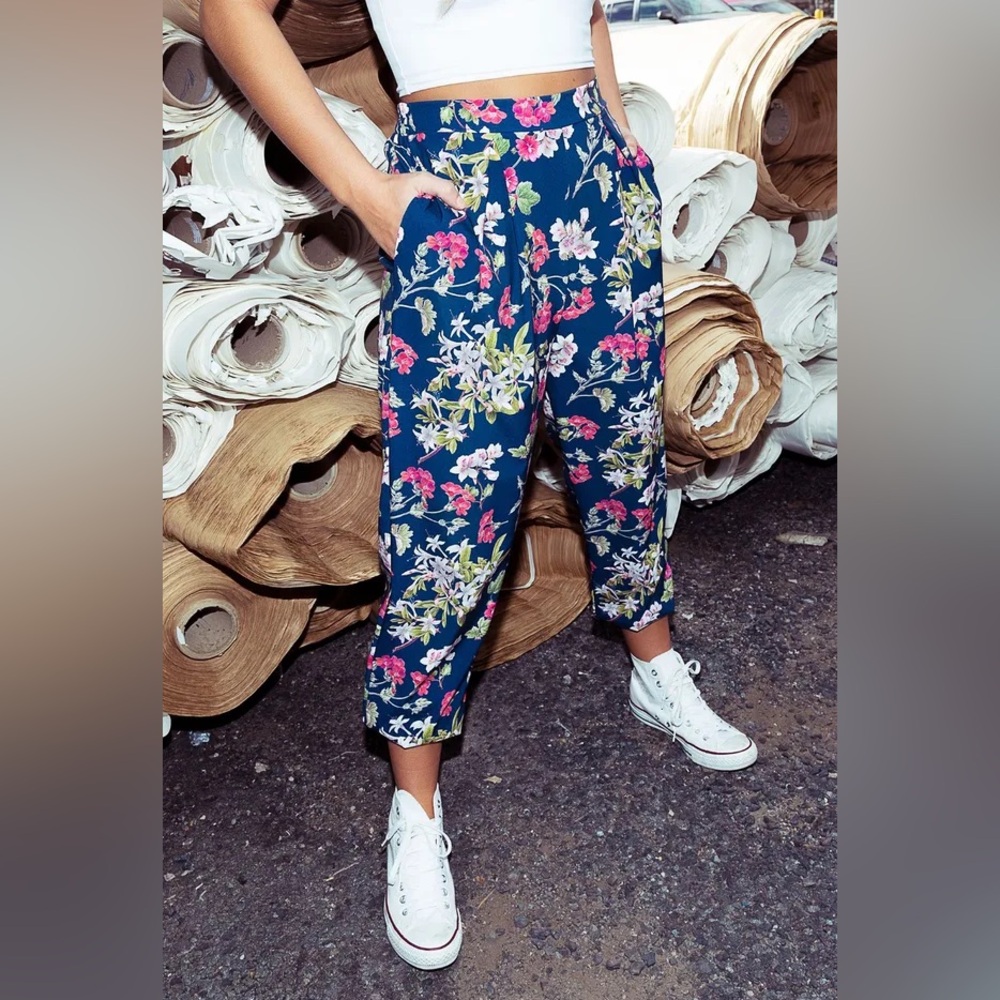 Blackmilk Gorgeous Garden Navy Lounge Pants